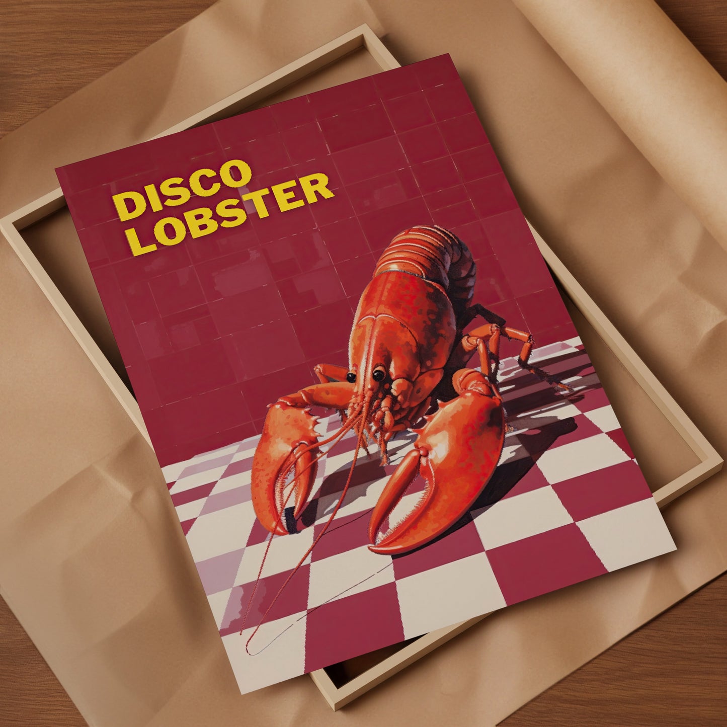 Red Disco Lobster Art Print