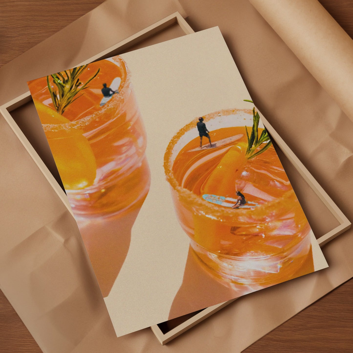 Surfing in a Glass Art Print