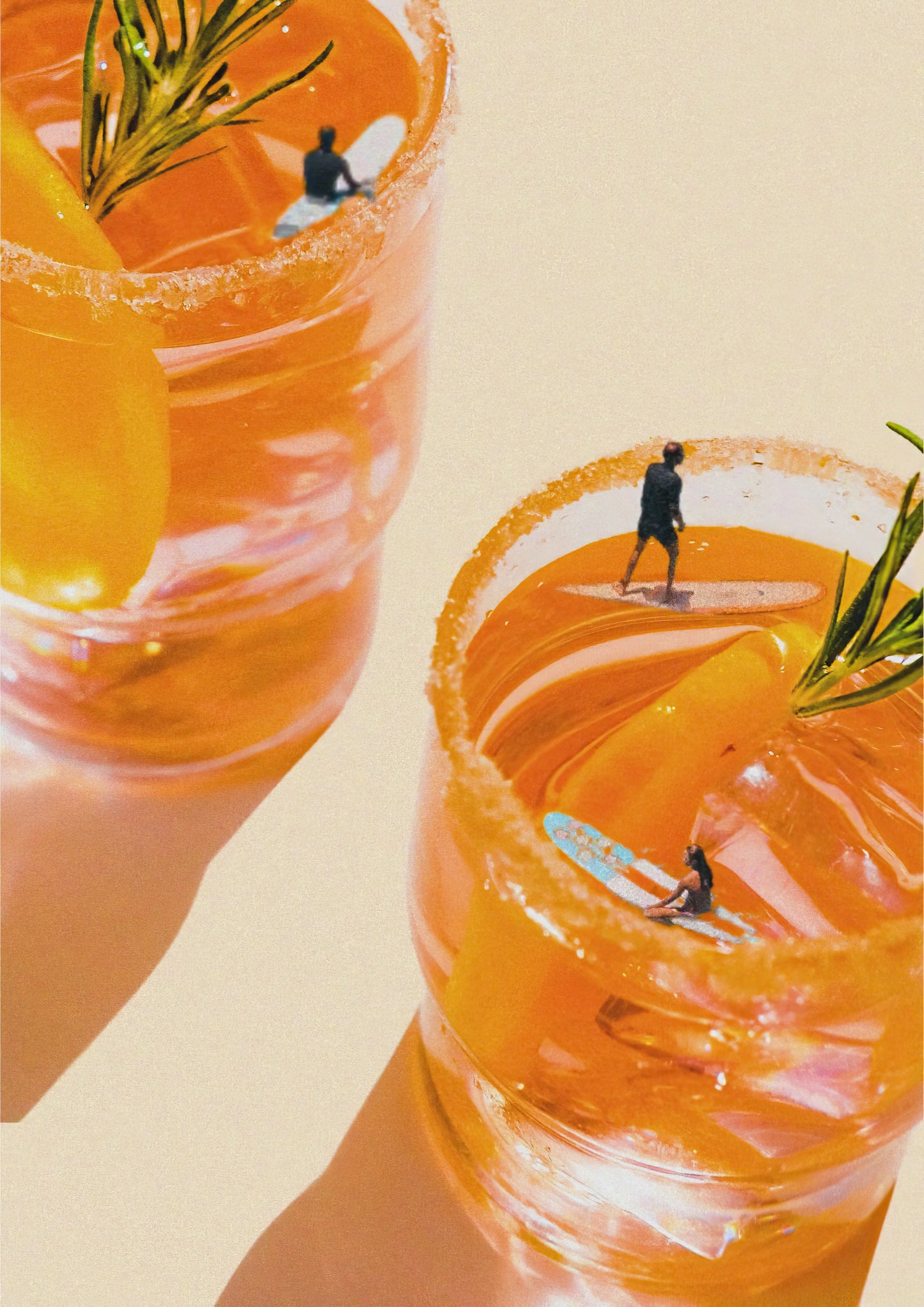Surfing in a Glass Art Print