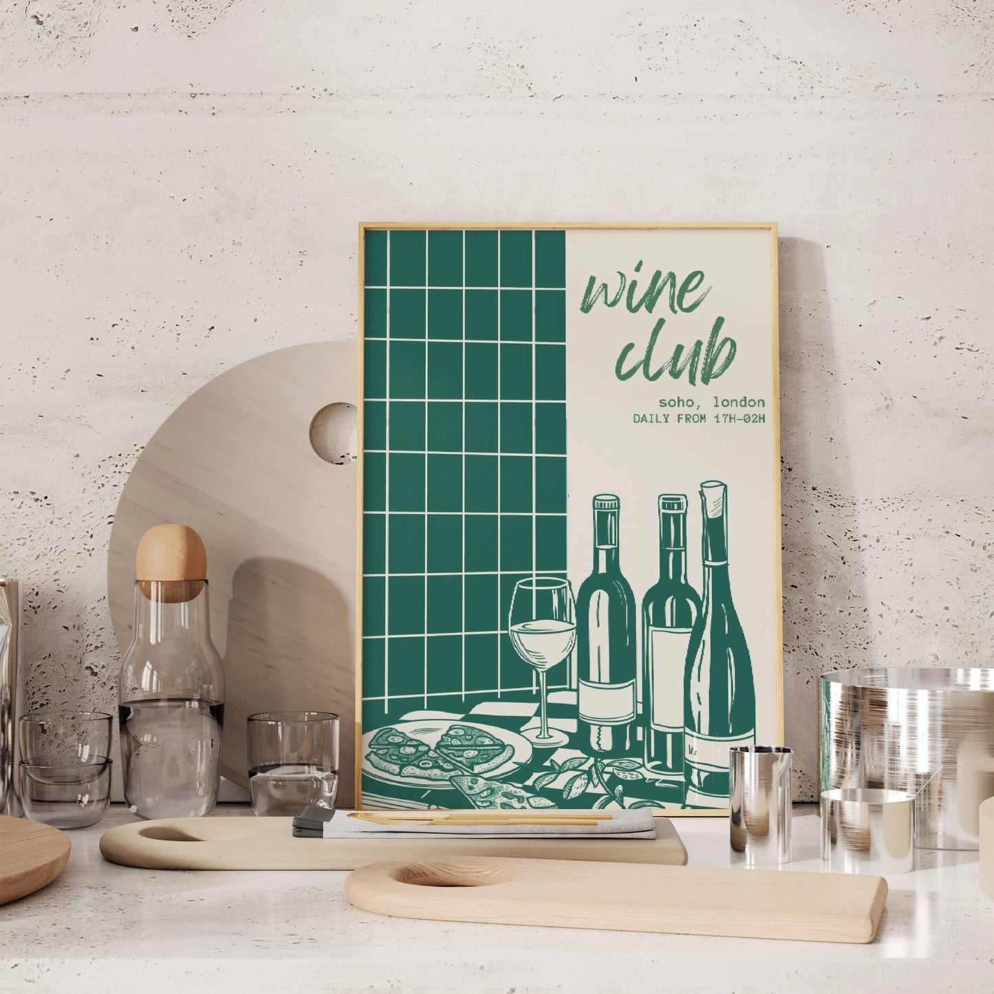 Green Wine Club Art Print