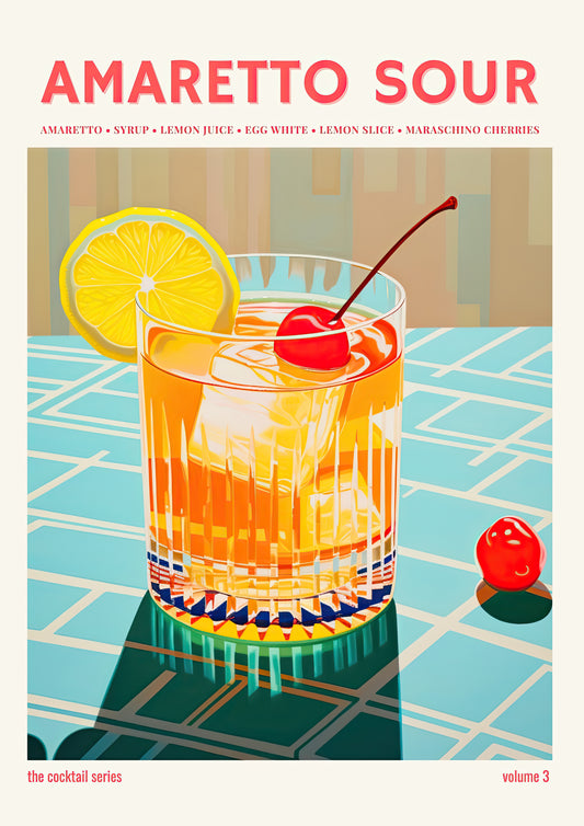 Amaretto Sour vol3. Cocktail Art Print