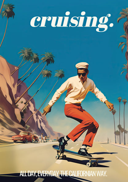 Cruising. Retro 60s California Art Print