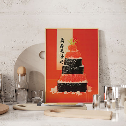 Red Sushi Art Print