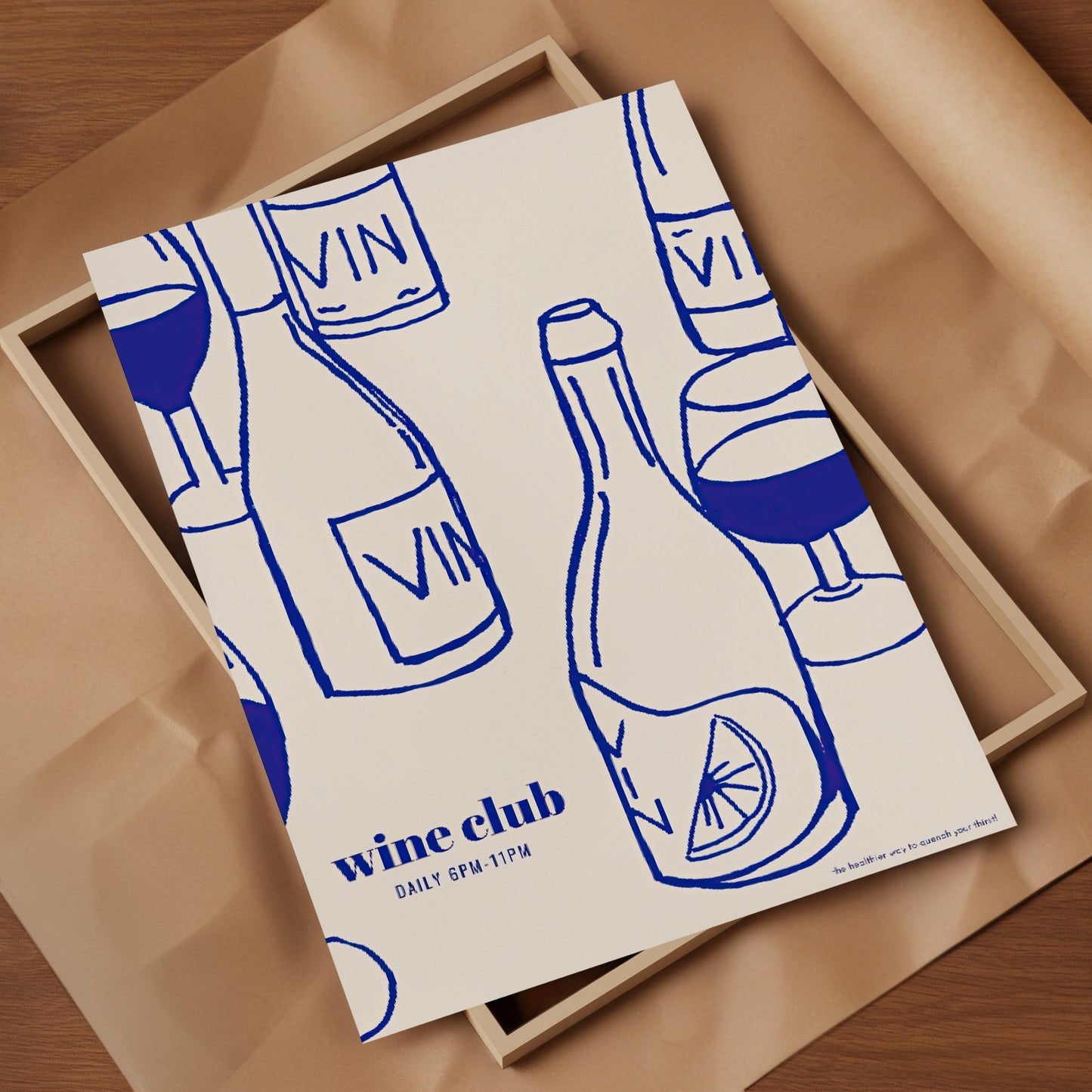 Blue Wine Club Art Print