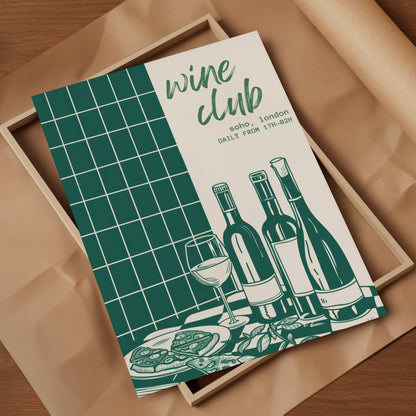 Green Wine Club Art Print