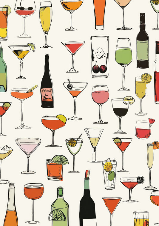 All The Drinks Art Print