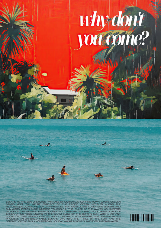 Why Don't You Come? Surfing Art Print