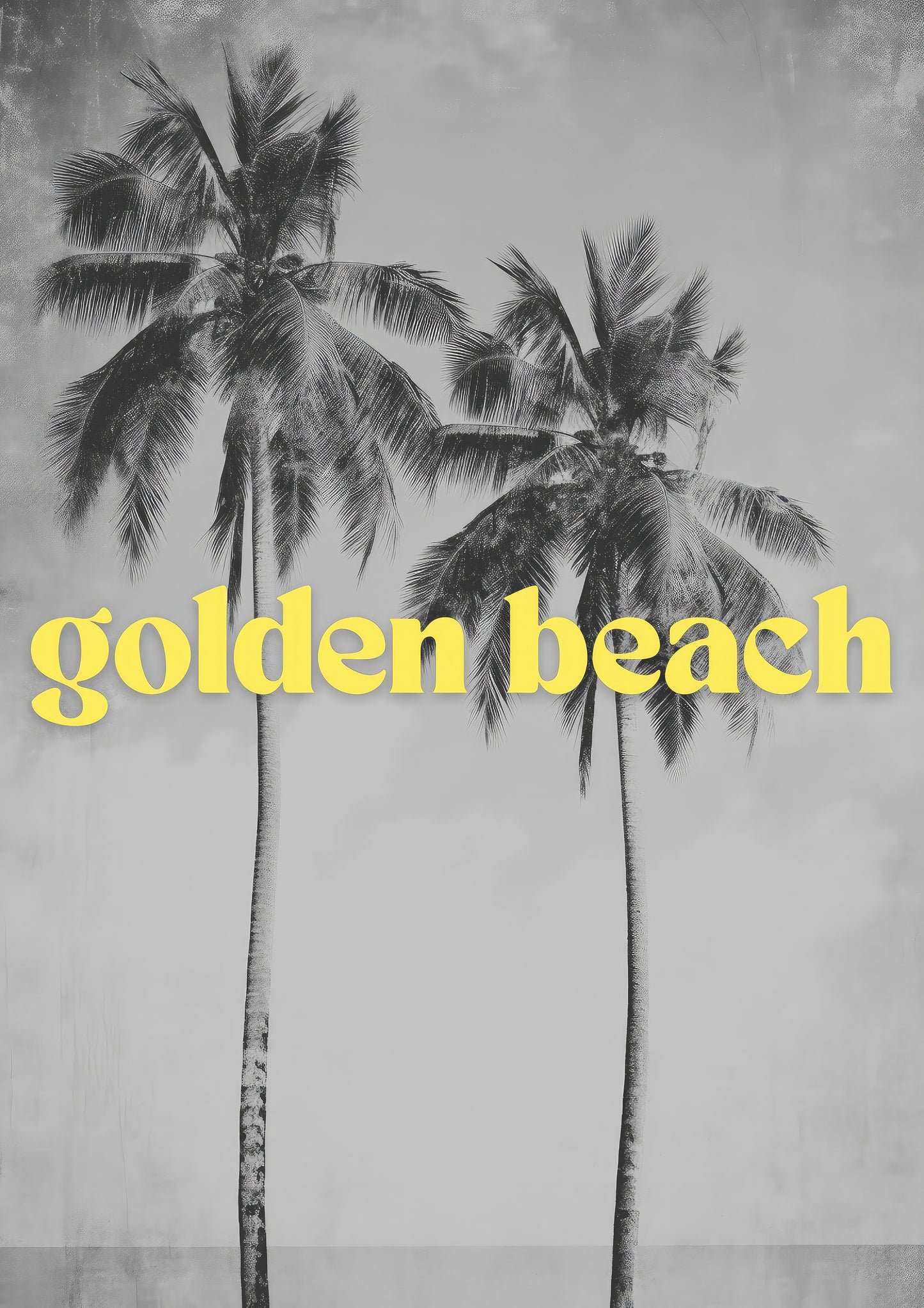 Golden Beach Palm Tree Art Print