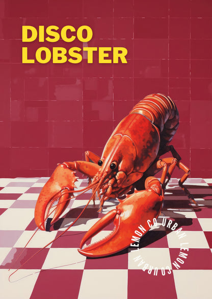 Red Disco Lobster Art Print