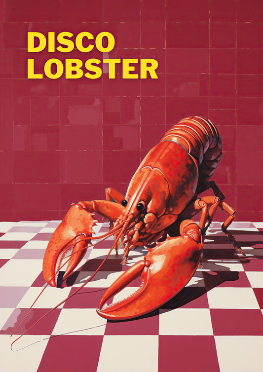 Red Disco Lobster Art Print