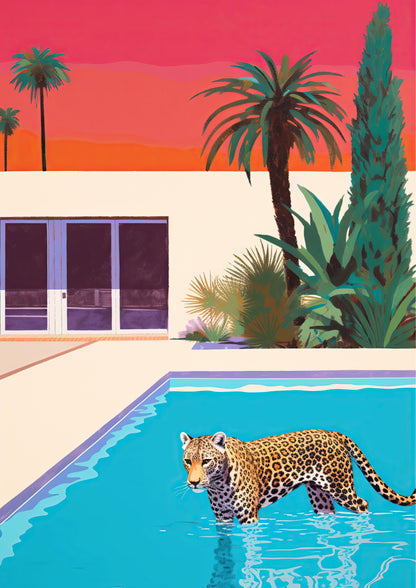 Sunset Jaguar Art Print